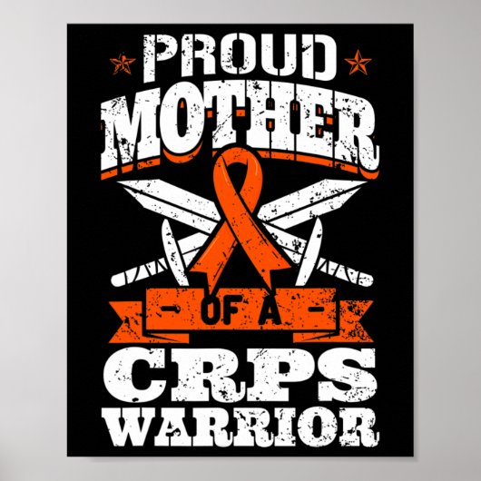 Proud Mother Of A Crps Warrior Rsd Awareness Ribbo ポスター (正面)
