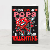 Proud My Pops Is My Valentine's Day Dabbing Heart  カード (正面)