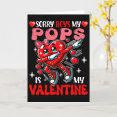 Proud My Pops Is My Valentine's Day Dabbing Heart  カード (黄色い花)