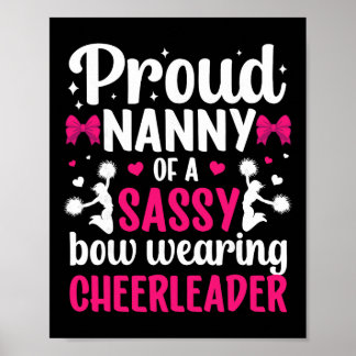 Proud Nanny Of A Cheerleader Nanny Grandma Cheer N ポスター