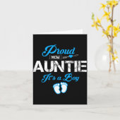 Proud New Auntie It's A Boy Gender Reveal Funny Fa カード (黄色い花)