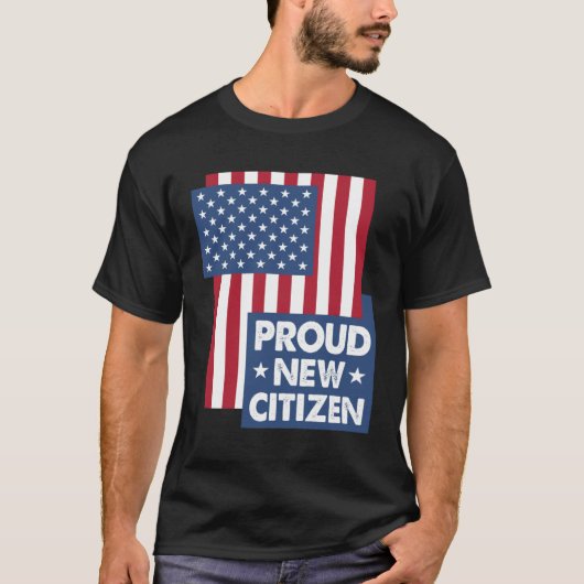 Proud New Citizen Women USA Citizen American Flag  Tシャツ (正面)