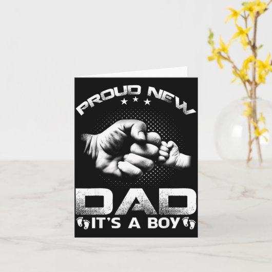 Proud New Dad It's A Boy  カード (黄色い花)