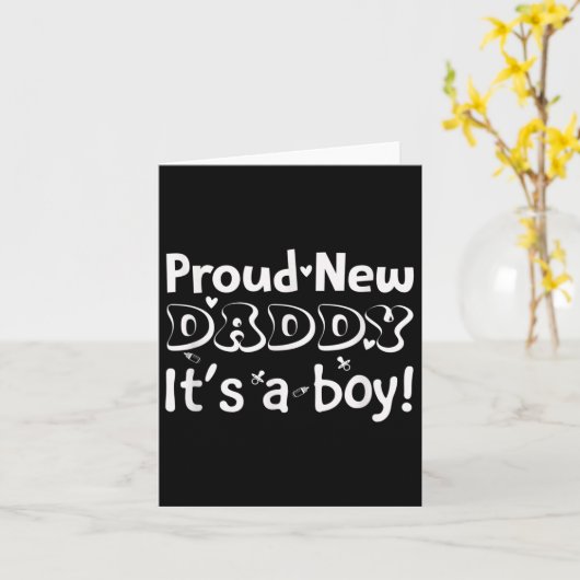 Proud New Dad. It's A Boy Soon To Be Dad Father's  カード (黄色い花)