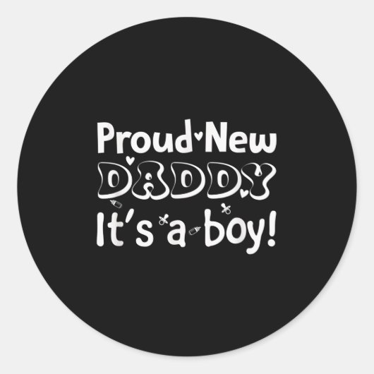 Proud New Dad. It's A Boy Soon To Be Dad Father's  ラウンドシール (正面)
