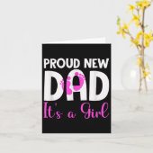 Proud New Dad. It's A Girl Soon To Be Dad Father's カード (黄色い花)