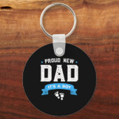 Proud New Dad Shirt Cute Its A Boy Gift Baby Fathe キーホルダー (正面)