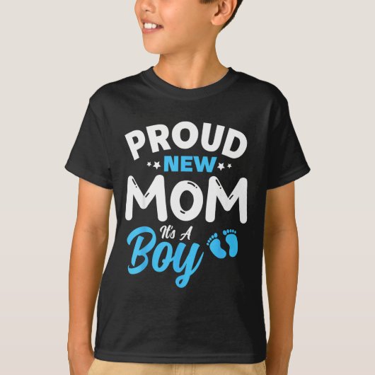 Proud New Mom It's A Boy It's A Boy Mother Son Pre Tシャツ (正面)