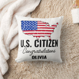 Proud New U.S. Citizen – American Map クッション