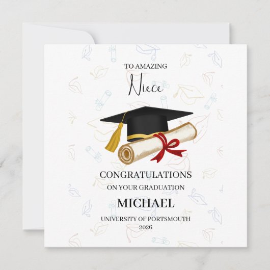 Proud Niece Graduation Personalized カード (正面)