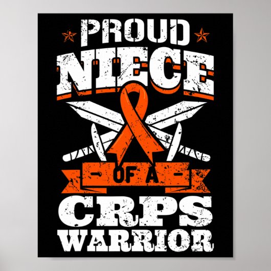 Proud Niece Of A Crps Warrior Rsd Awareness Ribbon ポスター (正面)