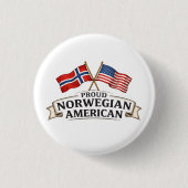 Proud Norwegian American Button 缶バッジ (正面)
