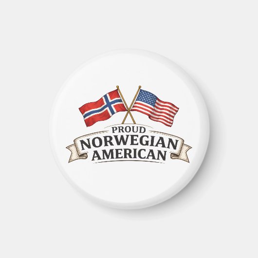 Proud Norwegian American Magnet マグネット (正面)