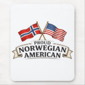 Proud Norwegian American Mouse Pad マウスパッド (正面)