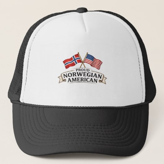 Proud Norwegian American Trucker Hat キャップ (正面)