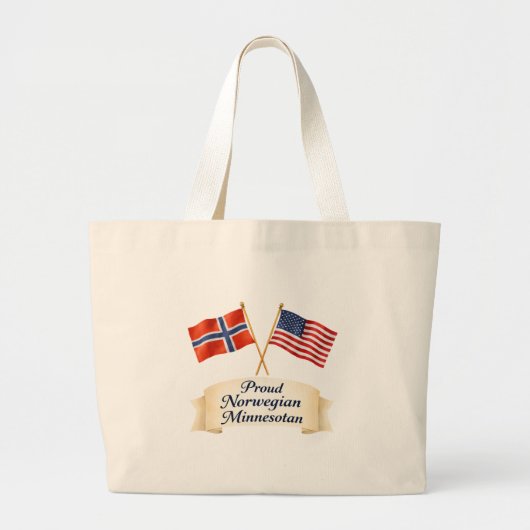 Proud Norwegian Minnesotan Heritage Tote Bag ラージトートバッグ (正面)