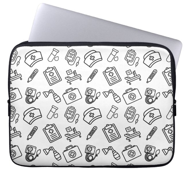 Proud Nurse Icon Pattern Laptop Sleeve ラップトップスリーブ (正面)
