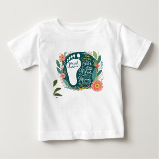 Proud Nurse Mama – Floral Baby Footprint Design ベビーTシャツ