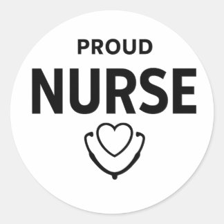 Proud Nurse Sticker – Minimal Medical Design ラウンドシール
