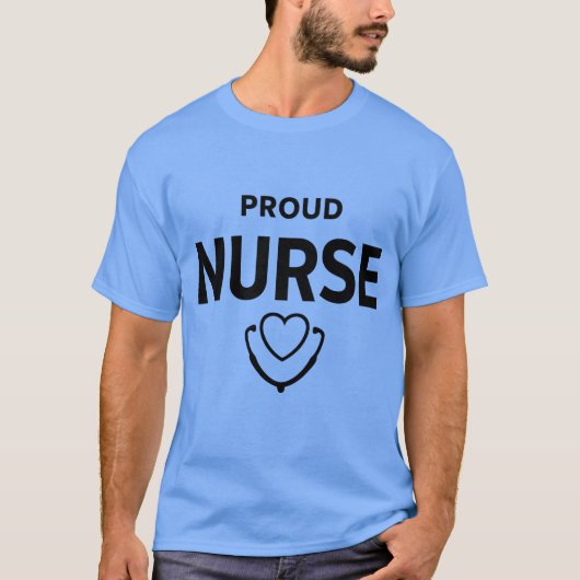 Proud Nurse T-Shirt – Minimal Medical Typography D Tシャツ (正面)