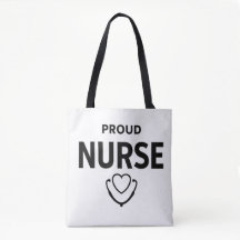 Proud Nurse Tote Bag – Minimal Medical Design