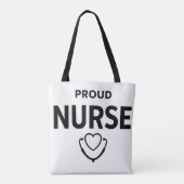 Proud Nurse Tote Bag – Minimal Medical Design トートバッグ (裏面)
