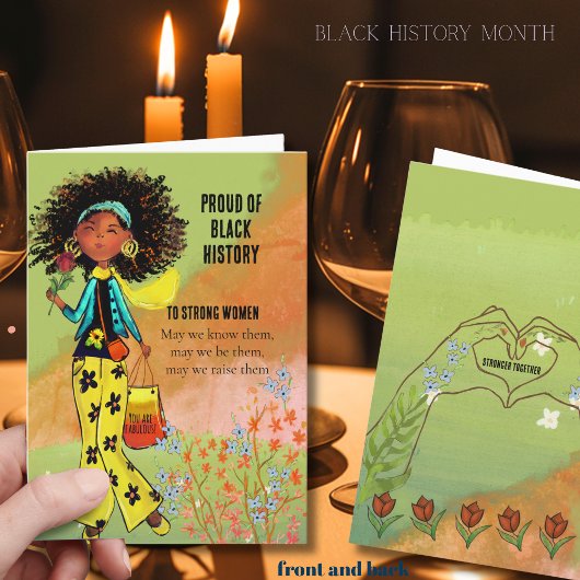 Proud of Black History Strong Women Vibrant シーズンカード