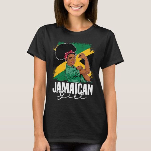 Proud Of My Jamaican Roots Jamaica BHM BLM Pride A Tシャツ (正面)