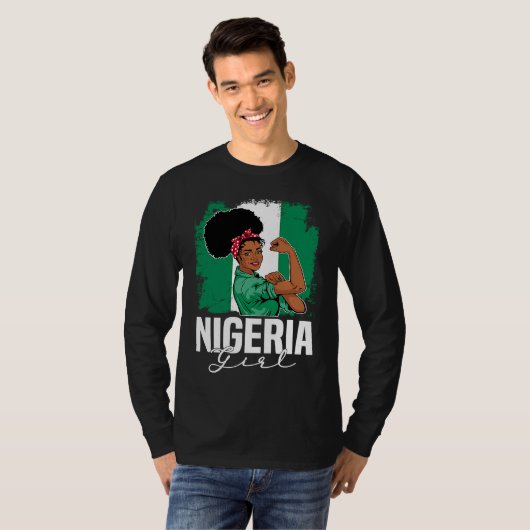 Proud Of My Nigerian Roots Nigeria BHM BLM Pride A Tシャツ (正面フル)
