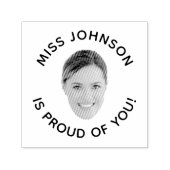 Proud Of You Funny Custom Face Photo Teacher セルフインキングスタンプ (デザイン)