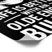 Proud Olde English Bulldog Life Is Better Dog Funn ポスター (角)