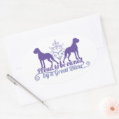 Proud owned by a Great Dane purple 楕円形シール (封筒)