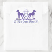 Proud owned by a Great Dane purple 楕円形シール (バッグ)