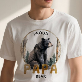 Proud Papa Bear Woodland Family T-Shirt Tシャツ