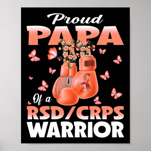 Proud Papa Of A Rsd Crps Warrior Awareness Boxing  ポスター (正面)