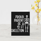 Proud Parent Of A 12ft Skeleton Funny Family Quote カード (黄色い花)