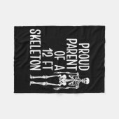 Proud Parent Of A 12ft Skeleton Funny Family Quote フリースブランケット (正面(横))