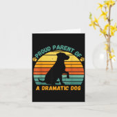 Proud Parent Of A Dramatic Dog Funny Pet Parent Hu カード (黄色い花)
