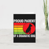 Proud Parent Of A Dramatic Dog Silhouette Retro De カード (正面)