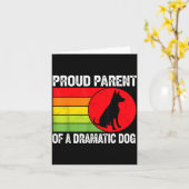 Proud Parent Of A Dramatic Dog Silhouette Retro De カード (黄色い花)