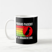 Proud Parent Of A Dramatic Dog Silhouette Retro De コーヒーマグカップ (左)