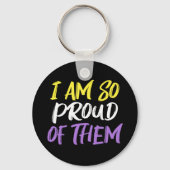 Proud Parent of Nonbinary Child Mom or Dad キーホルダー (正面)