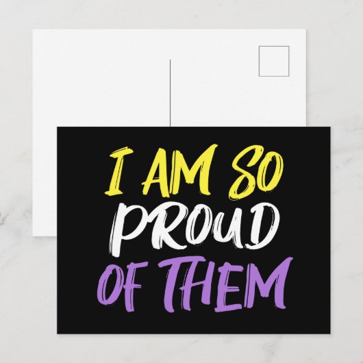 Proud Parent of Nonbinary Child Mom or Dad ポストカード (正面/裏面)