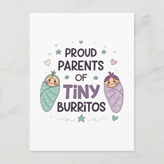 Proud Parents of Tiny Burritos Art ポストカード (正面)