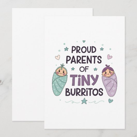 Proud Parents of Tiny Burritos Art 招待状 (正面/裏面)