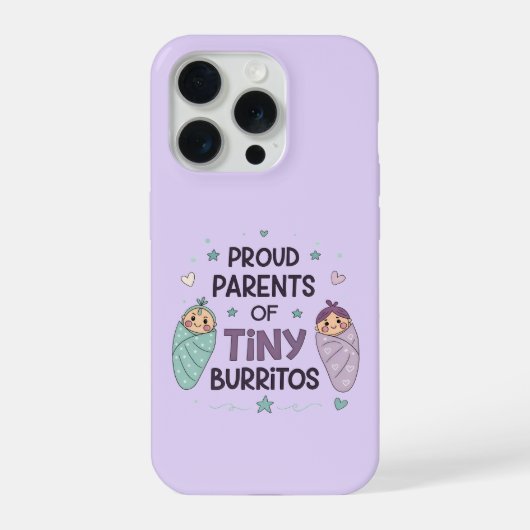 Proud Parents of Tiny Burritos Art iPhoneケース (裏面)