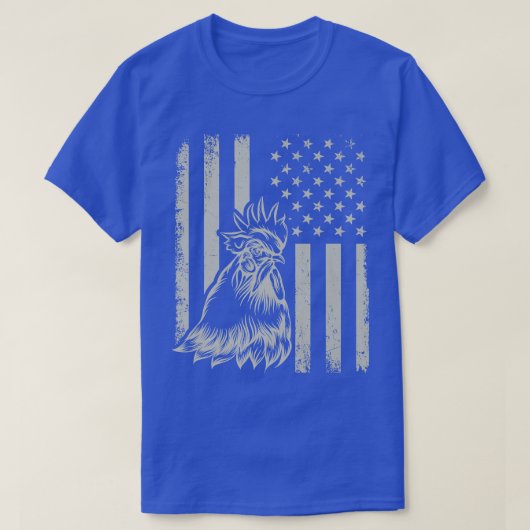 Proud Patriotic Chicken Rooster Farmer Lover Ameri Tシャツ (デザイン正面)