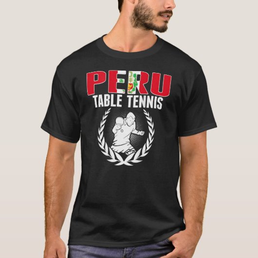 Proud Peru Table Tennis  Peruvian Ping Pong Suppor Tシャツ (正面)