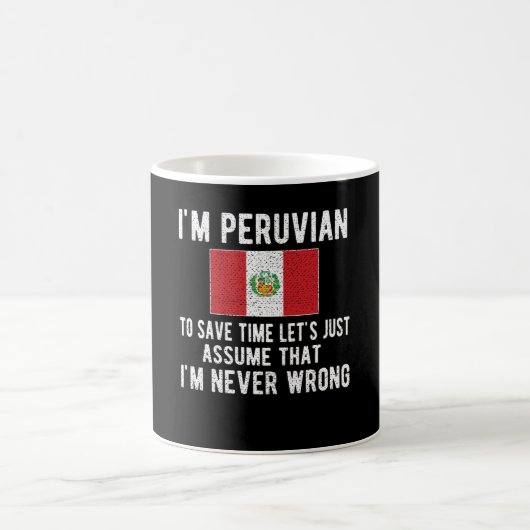 Proud Peruvian Heritage Peru Roots Peruvian Flag コーヒーマグカップ (中央)