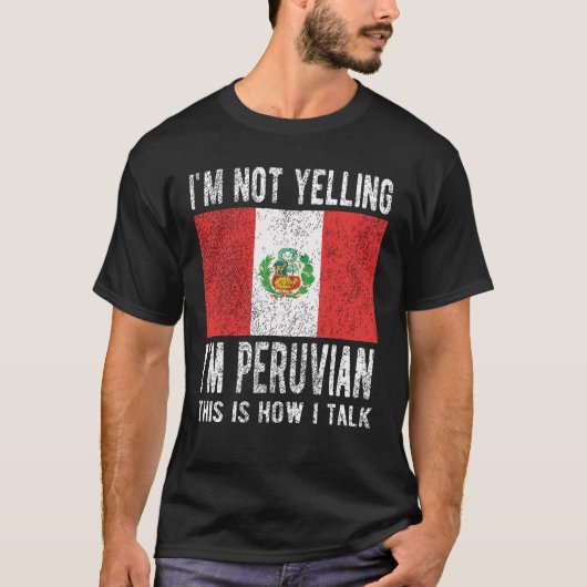 Proud Peruvian Heritage Peru Roots Peruvian Flag Tシャツ (正面)